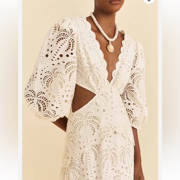 FARM RIO Off-White Richelieu Midi Dress size XL - Picture 2 of 3